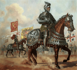 Dibujo de Gonzalo Fernández de Córdoba en plena batalla